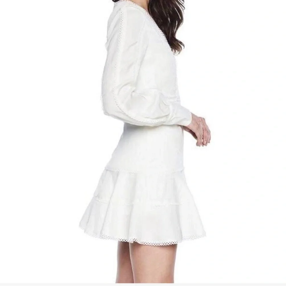 Bardot Elegant White Lace Trim Dress - Picture 5 of 6